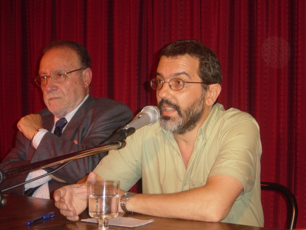 Díaz y Lores durante la presentación del libro, el viernes 23 de marzo