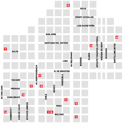 Mapa de las sedes