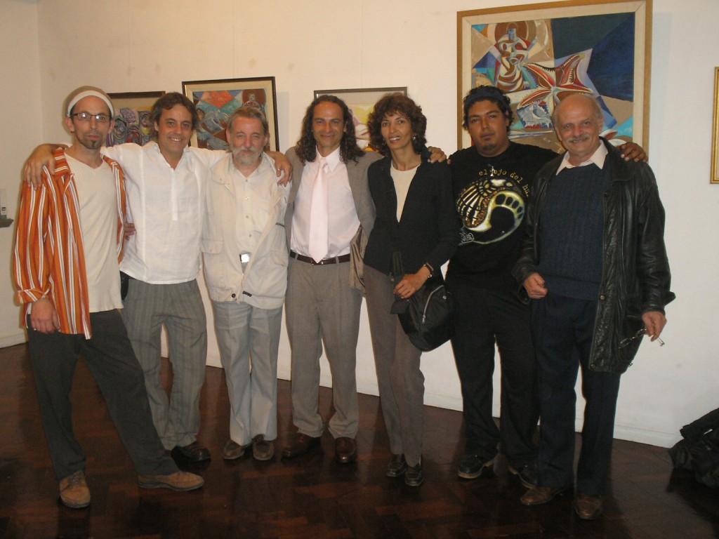 Los artistas Valente, Clarettealdi, Monferran, I. Torres, M. Torres, García y Lagorio