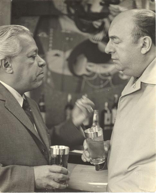 Nicolás Guillén y Pablo Neruda
